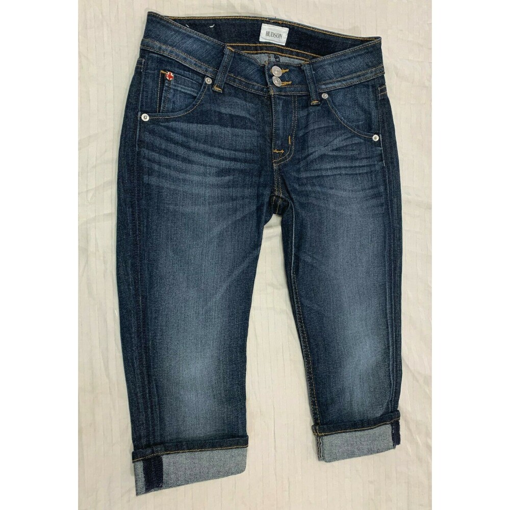 HUDSON MALIBU CAP CUFFED WOMENS JEANS CAPRIS PANTS SZ 24